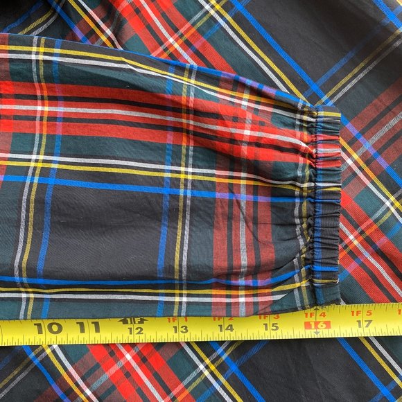 J.Crew Velvet Trimmed V Neck Tunic Size Sm Black Stewart Tartenl Crisp Popover - Picture 8 of 16